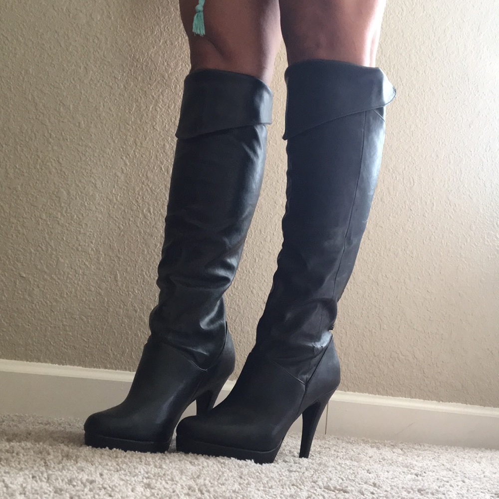 Knee high black boots